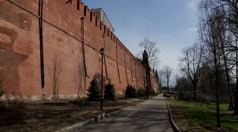 Moscow kremlin wall panorama Stock Footage 24785392
