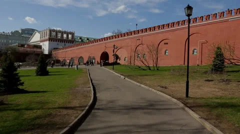 Moscow kremlin wall panorama Stock Footage 24786415