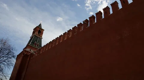 Moscow kremlin wall panorama Stock Footage 24788543