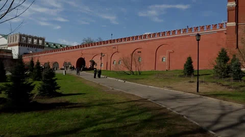 Moscow kremlin wall panorama Stock Footage 24788708