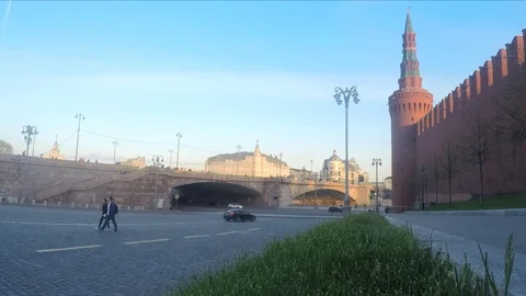 Moscow Kremlin wall in the summer Timelapse 스톡 동영상 77284496