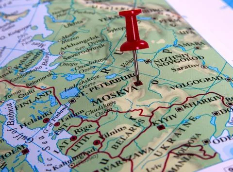 Moscow in map Stock Photos
