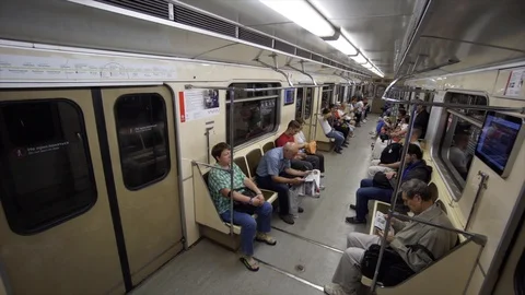 Moscow metro time lapse Stock Footage 101386604