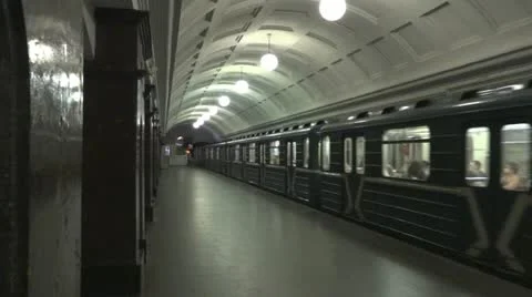 Moscow metro train  스톡 동영상 12081511