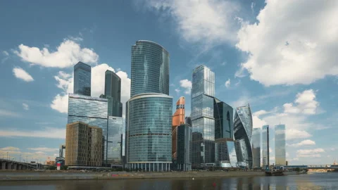 Moscow modern city hyper lapse, Russia Stock Footage 220189808