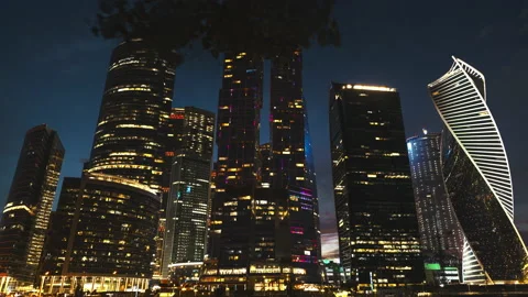 Moscow modern city hyper lapse, Russia Stock Footage 228715411