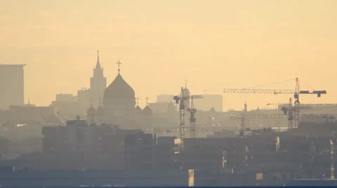 Moscow morning evening Stock Footage 11363319