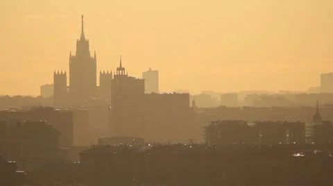 Moscow morning evening Stock Footage 11363353