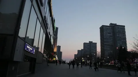 Moscow. New Arbat. View of the evening city centre. Video stock 50144945