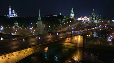 Moscow by night Stock Footage 21896446