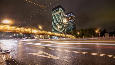 Moscow at night Stock Footage 82522863