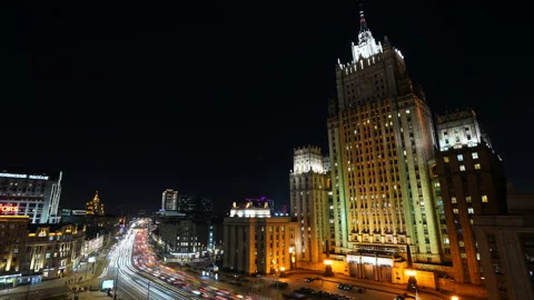 Moscow at night Stock Footage 120004897