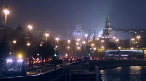 Moscow night Kremlin Stock Footage 67229587