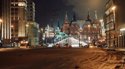 Moscow night Kremlin Stock Footage 67229651