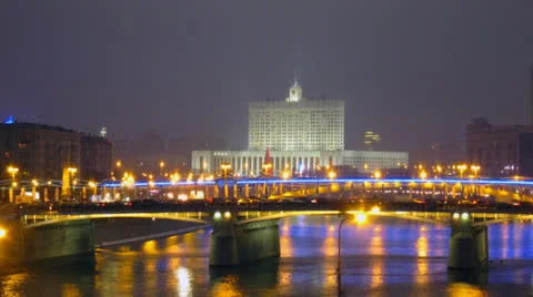 Moscow night timelapse Stock Footage 26351187