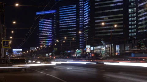 Moscow at night timelapse Stock Footage 36761918