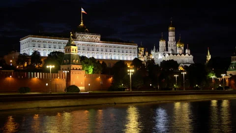 Moscow Night Traffic Video stock 112138504