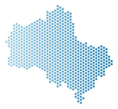 Moscow Oblast Map Hex-Tile Abstraction Illustrazione stock