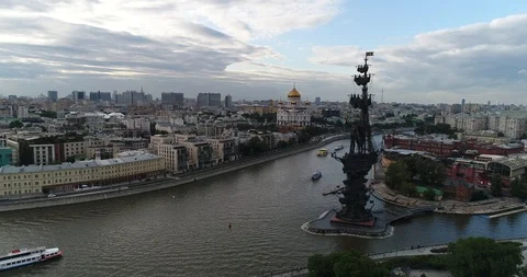 Moscow Peter the Great Stock Footage 97571219