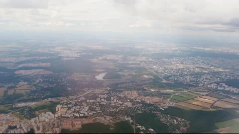 Moscow, plane top view Video stock 168893295