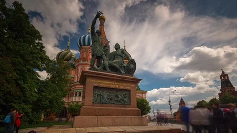 Moscow red square cathedral monument panorama 4k timelapse russia Stock Footage 86408741
