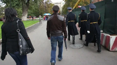 Moscow Red Square Guards Outside 002 Stock Footage 37224546