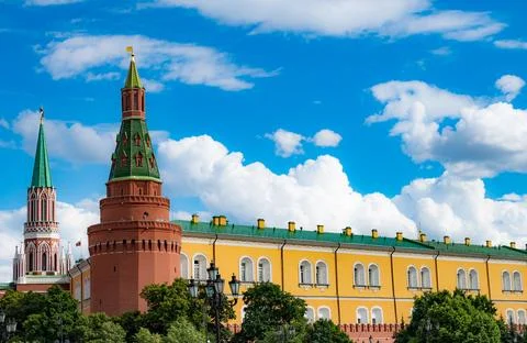 Moscow red square kremlin clock tower symbol of Russia Stock Photos
