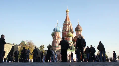 Moscow Red Square Kremlin St Basil Cathedral Day 002 Stock Footage 37256233