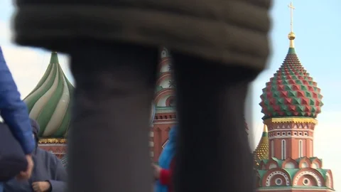 Moscow red square St. Basils Cathedral 2 스톡 동영상 97596149