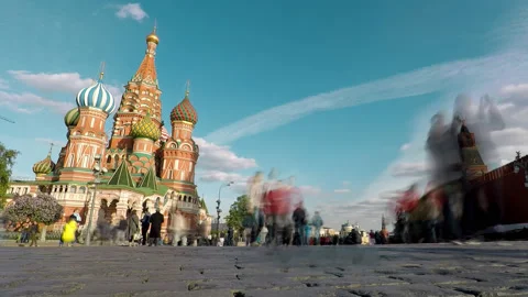 Moscow red square time lapse Video stock 165684255