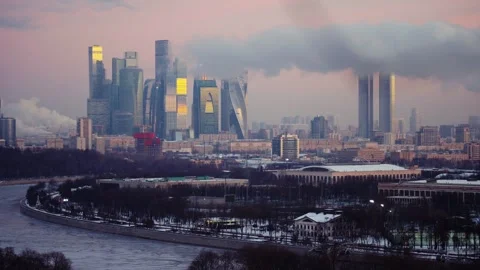 Moscow in the reflection Stock Footage 309883052