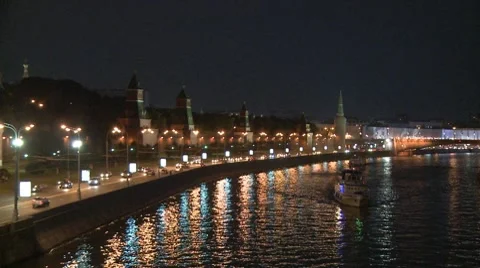 Moscow river 6 Stock Footage 7481592