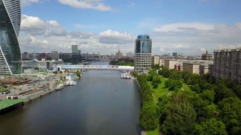 Moscow river aerial view 库存影片 81631653
