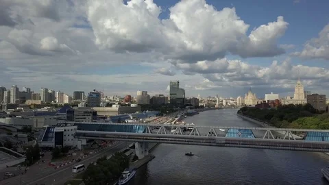 Moscow river aerial view 库存影片 81631663