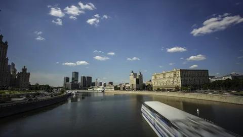 Moscow river and clouds Stock Footage 104890155