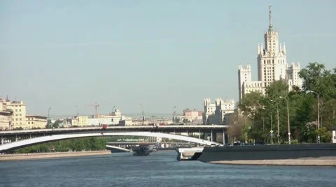 Moscow River. Bridge Stock Footage 5736911
