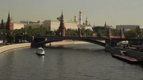 Moscow river Stock Footage 6077966