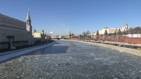 Moscow river Stock Footage 87543672