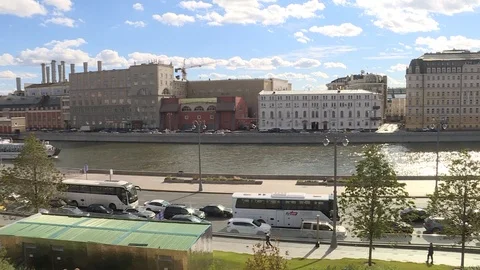 Moscow river 스톡 동영상 97665055