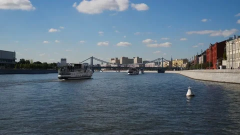 The Moscow river Stock Footage 210236591