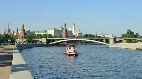 Moscow river kremlin timelapce Stock Footage 39933254