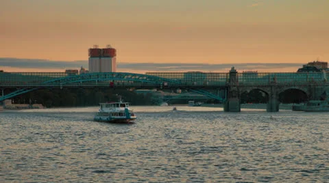 Moscow river. time-lapse Stock-Footage 26004827