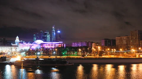 Moscow river time lapse Stock Footage 46182498