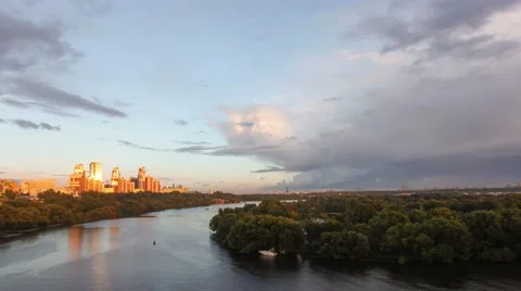 Moscow River, Time lapse Stock Footage 51680964
