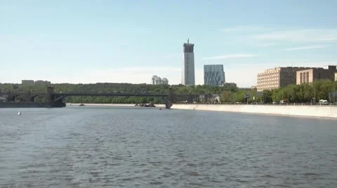 Moscow River. View From A Moving Ship 5 Stock-Footage 5738477