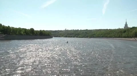 Moscow River. View From A Moving Ship 4 스톡 동영상 5738484
