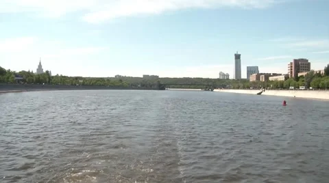 Moscow River. View From A Moving Ship 6 스톡 동영상 5738505