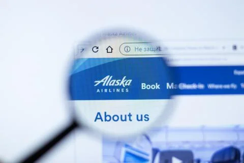 Moscow, Russia - 1 June 2020: AlaskaAir.com website page. Alaska Air Group logo Stock Photos