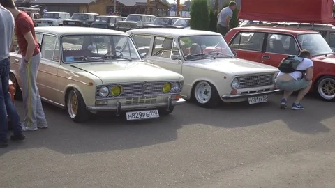 Moscow, Russia - August 19, 2017 : All-Russian annual festival of cars,the car Stock Footage 79144292
