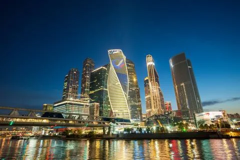 Moscow, Russia. The Evolution Tower, a spiraling glass skyscraper with a he.. Photos